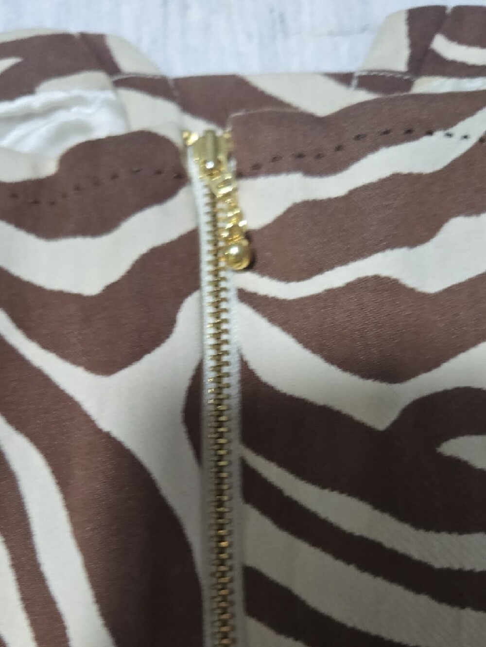 kate spade Strapless Zebra-Print Dress in Brown and Cream - Picture 9 of 16